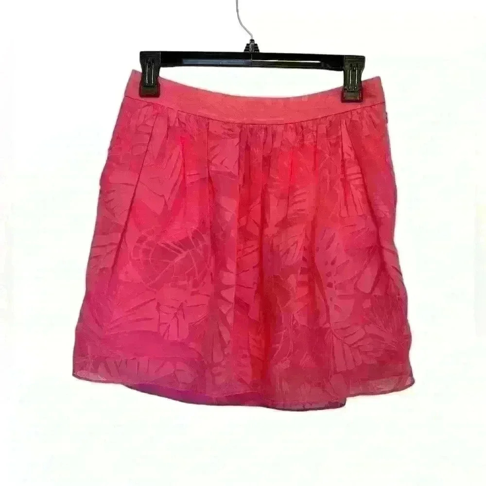 Lilly Pulitzer Womens Whitley Burnout Mini Floral Print Skirt Pink Size 2 - Picture 2 of 7